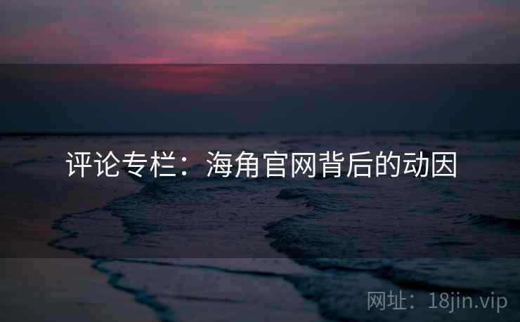 评论专栏：海角官网背后的动因