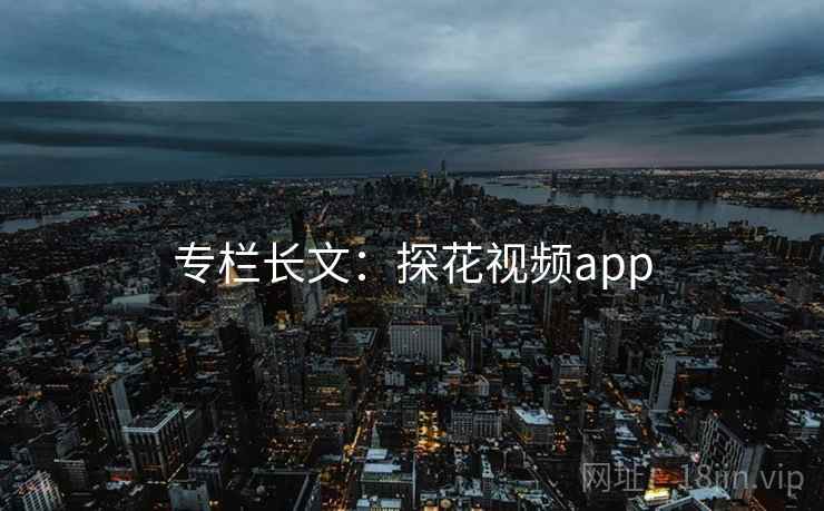 专栏长文：探花视频app