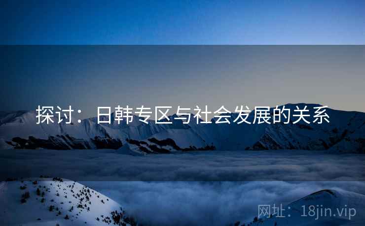 探讨：日韩专区与社会发展的关系